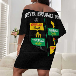 Never Apologize For Your Pride Off Shoulder Short Dress African Black History