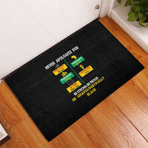 Never Apologize For Your Pride Rubber Doormat African Black History