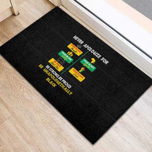 Never Apologize For Your Pride Rubber Doormat African Black History