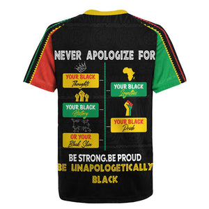 Never Apologize For Your Pride Rugby Jersey African Black History