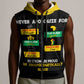 Never Apologize For Your Pride Sleeveless Zip Hoodie African Black History - African Pride