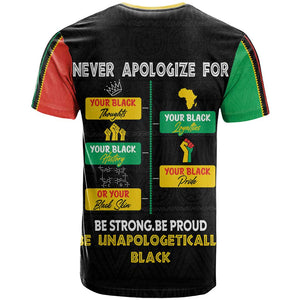 Never Apologize For Your Pride T shirt African Black History