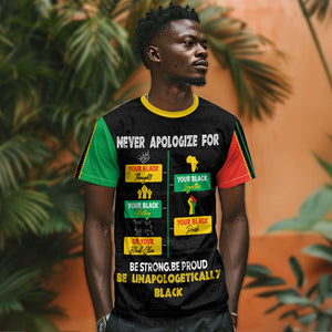 Never Apologize For Your Pride T shirt African Black History