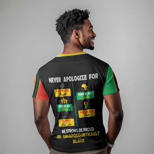 Never Apologize For Your Pride T shirt African Black History