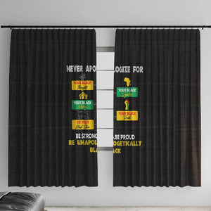 Never Apologize For Your Pride Window Curtain African Black History