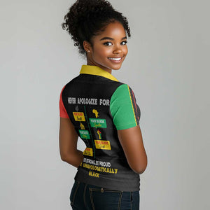 Never Apologize For Your Pride Women Polo Shirt African Black History