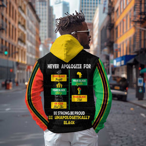 Never Apologize For Your Pride Zip Hoodie African Black History