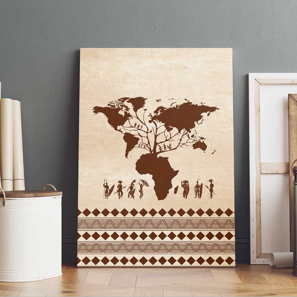 Root Africa Canvas Wall Art African Map