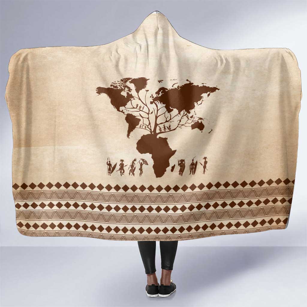 Root Africa Hooded Blanket African Map