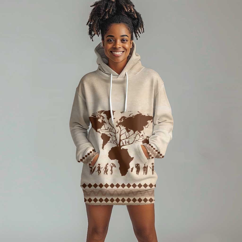 Root Africa Hoodie Dress African Map