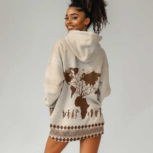 Root Africa Hoodie Dress African Map