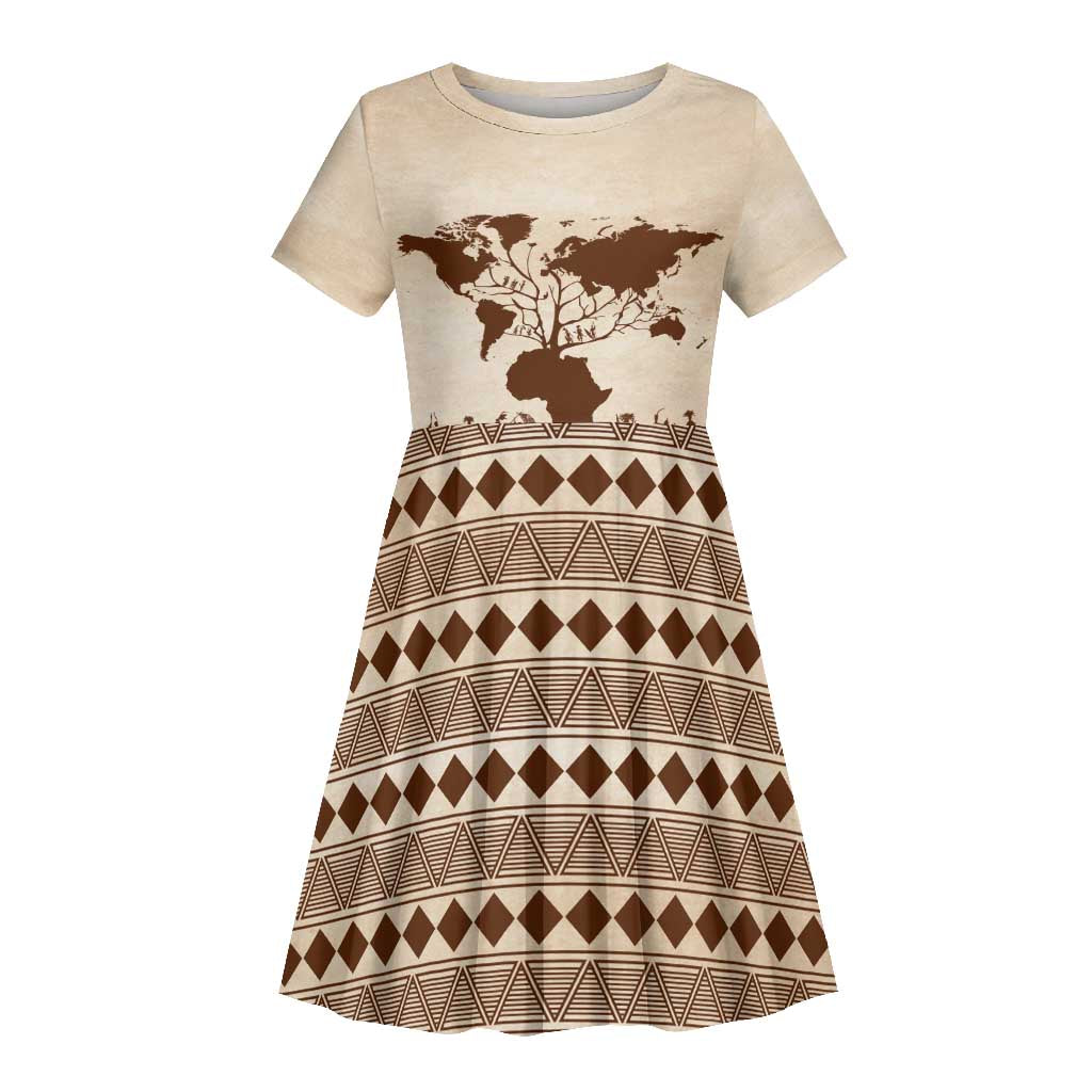 Root Africa Kid Short Sleeve Dress African Map