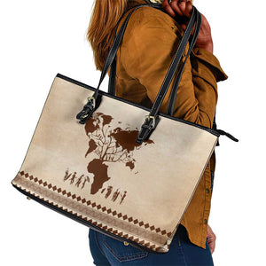 Root Africa Leather Tote Bag African Map