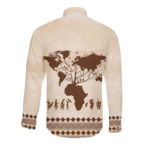 Root Africa Long Sleeve Button Shirt African Map