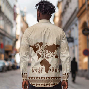 Root Africa Long Sleeve Button Shirt African Map