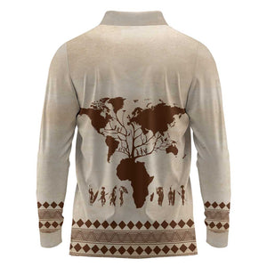 Root Africa Long Sleeve Polo Shirt African Map