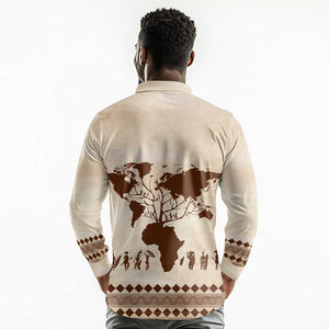 Root Africa Long Sleeve Polo Shirt African Map