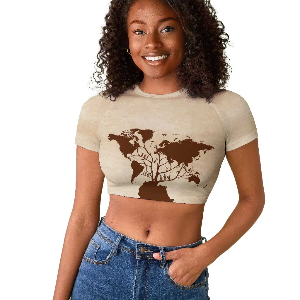 Root Africa Raglan Cropped T shirt African Map