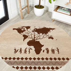 Root Africa Round Carpet African Map