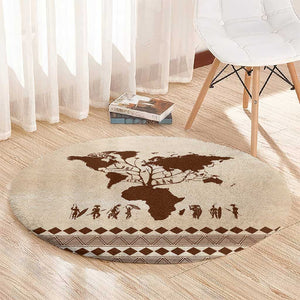 Root Africa Round Carpet African Map