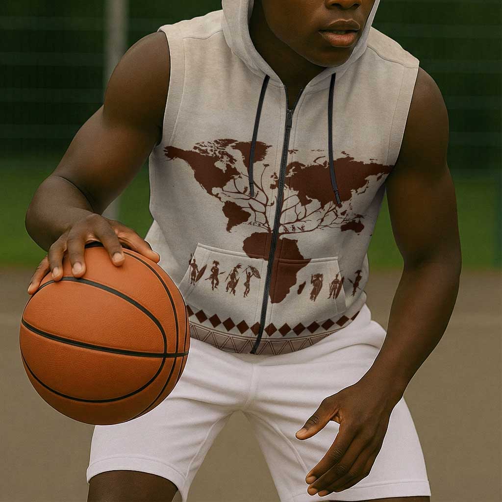 Root Africa Sleeveless Zip Hoodie African Map - African Pride
