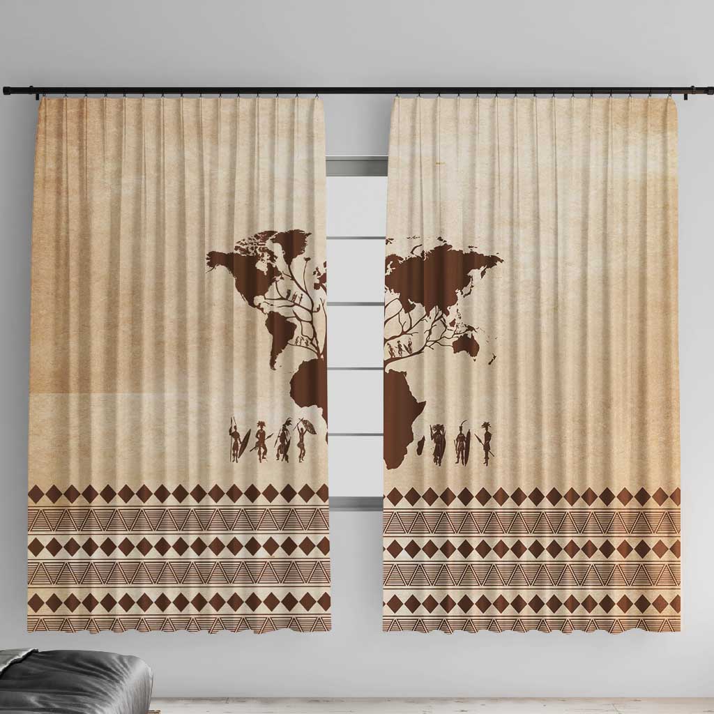 Root Africa Window Curtain African Map