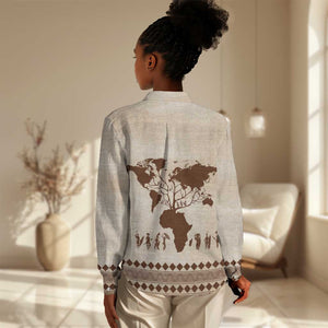 Root Africa Women Casual Shirt African Map