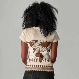 Root Africa Women V-Neck T-Shirt African Map