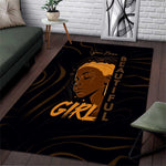 Personalized Beautiful Black Girl Area Rug - Women of Africa Design