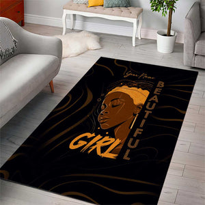 Personalized Beautiful Black Girl Area Rug - Women of Africa Design