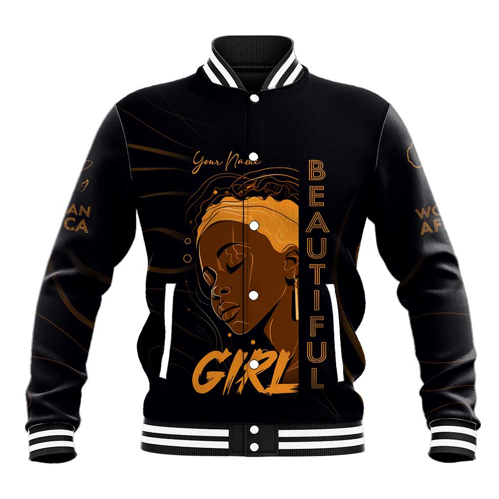 Personalized Beautiful Black Girl Baseball Jacket - Women of Africa Design DT02