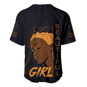 Personalized Beautiful Black Girl Baseball Jersey - Women of Africa Design