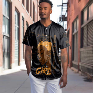 Personalized Beautiful Black Girl Baseball Jersey - Women of Africa Design