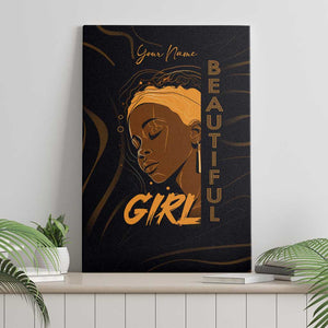 Personalized Beautiful Black Girl Canvas Wall Art - Women of Africa Design