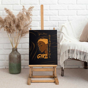 Personalized Beautiful Black Girl Canvas Wall Art - Women of Africa Design