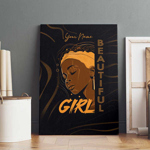 Personalized Beautiful Black Girl Canvas Wall Art - Women of Africa Design