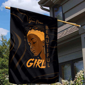 Personalized Beautiful Black Girl Garden Flag - Women of Africa Design