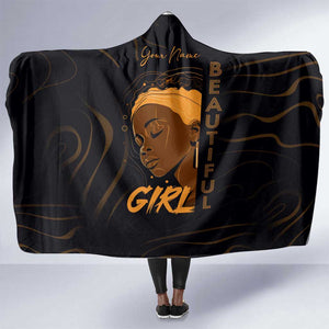 Personalized Beautiful Black Girl Hooded Blanket - Women of Africa Design