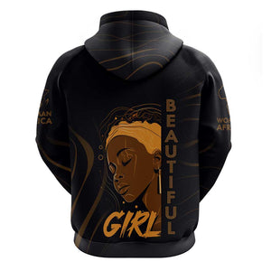 Personalized Beautiful Black Girl Hoodie - Women of Africa Design