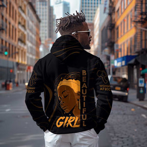 Personalized Beautiful Black Girl Hoodie - Women of Africa Design