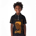 Personalized Beautiful Black Girl Kid Polo Shirt - Women of Africa Design