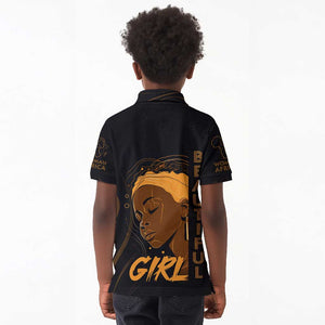 Personalized Beautiful Black Girl Kid Polo Shirt - Women of Africa Design