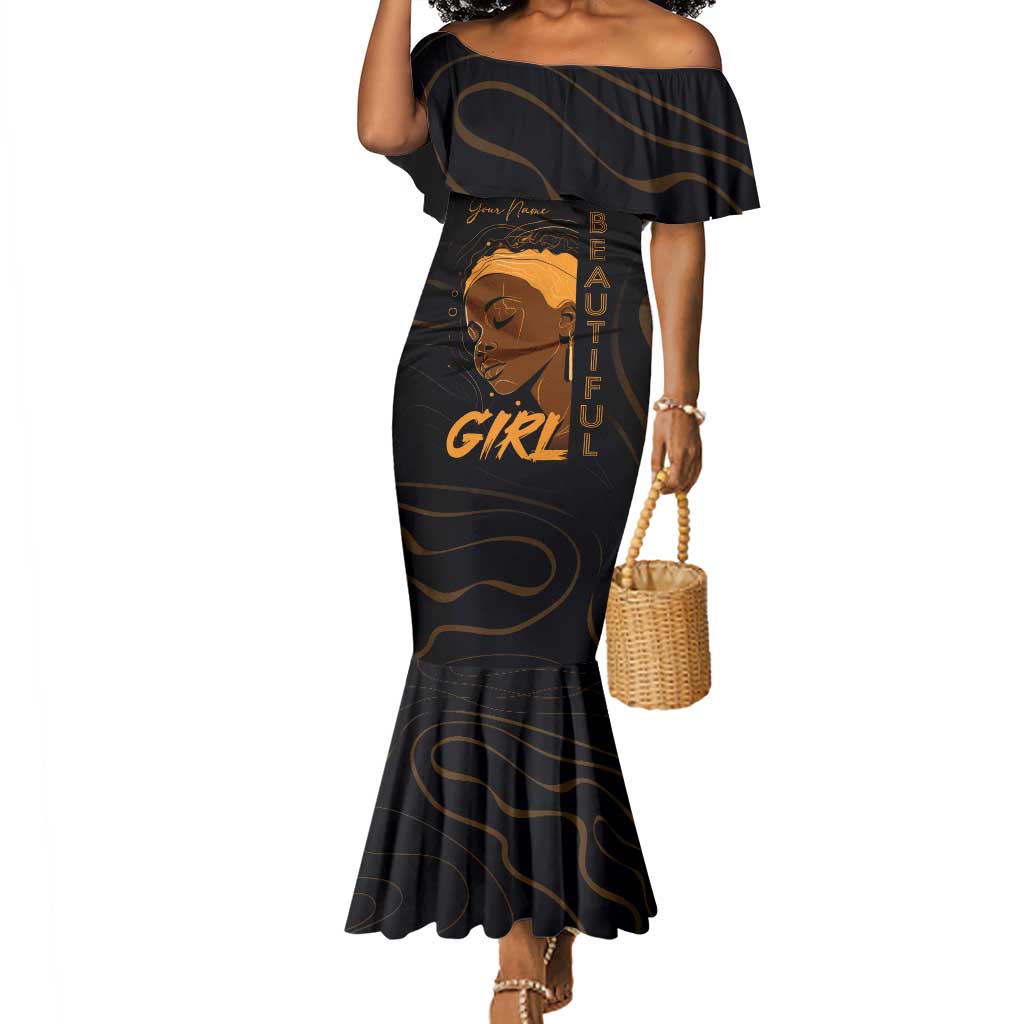 Personalized Beautiful Black Girl Mermaid Dress - Women of Africa Design