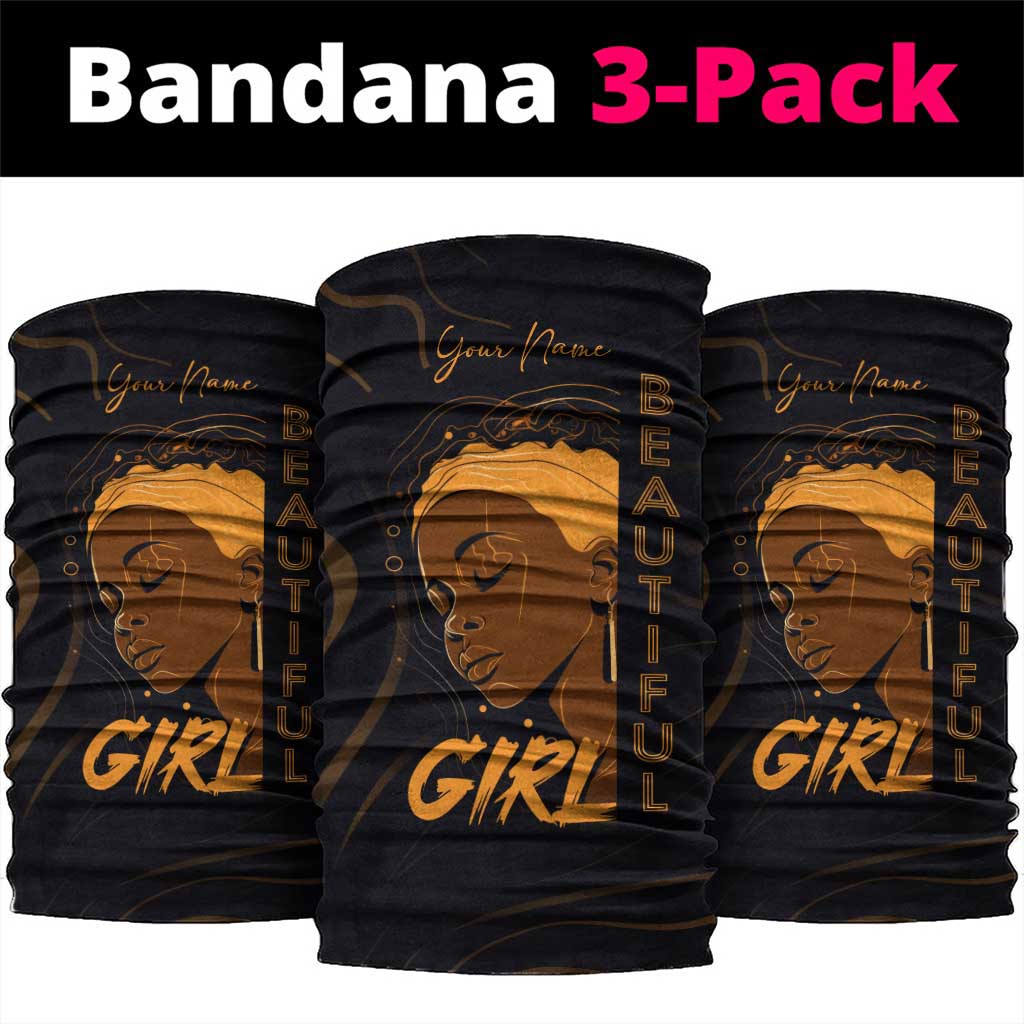 Personalized Beautiful Black Girl Neck Gaiter - Women of Africa Design DT02