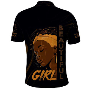 Personalized Beautiful Black Girl Polo Shirt - Women of Africa Design