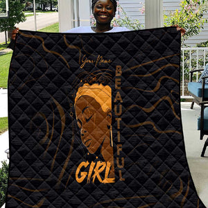 Personalized Beautiful Black Girl Quilt - Women of Africa Design