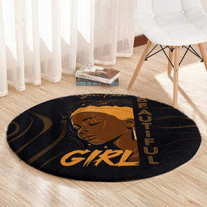 Personalized Beautiful Black Girl Round Carpet - Women of Africa Design