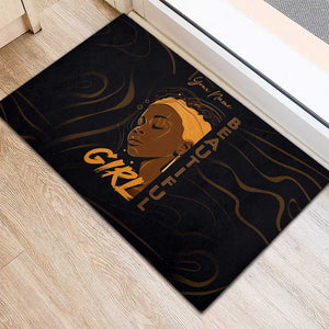 Personalized Beautiful Black Girl Rubber Doormat - Women of Africa Design