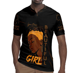 Personalized Beautiful Black Girl Rugby Jersey - Women of Africa Design