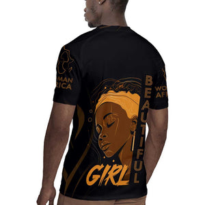 Personalized Beautiful Black Girl Rugby Jersey - Women of Africa Design